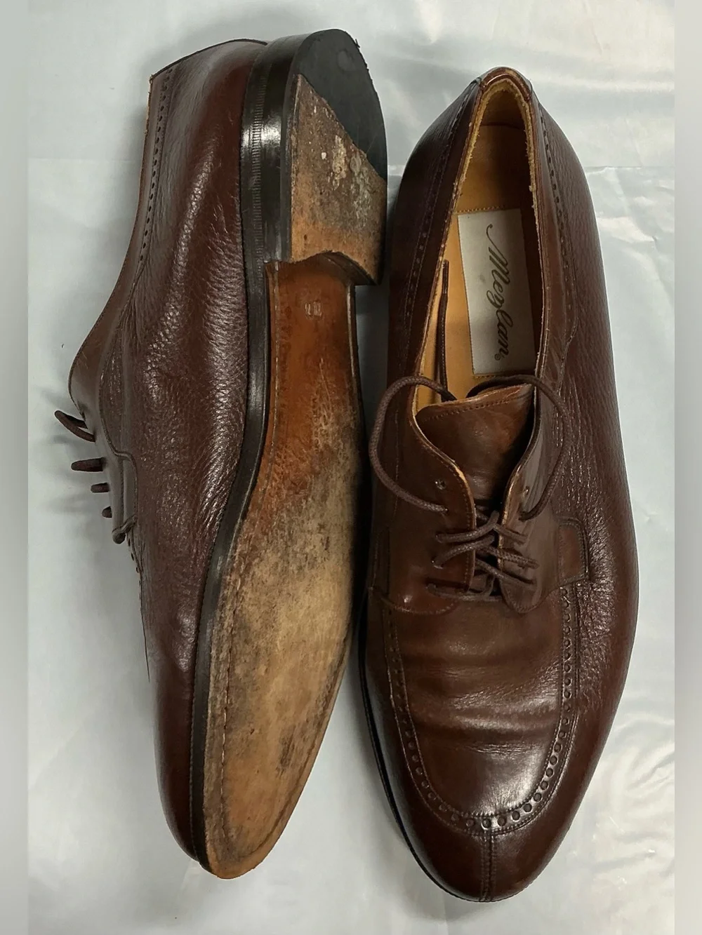 Mezlan Brown Leather Derby Lace-Up Shoes PR26-11